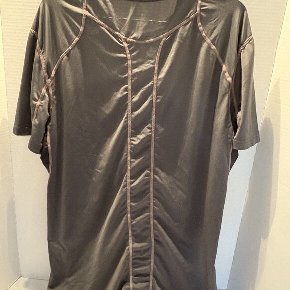 Nike Pro DriFit Fitted Men’s Shirt Size Large Gray/Black Short Sleeve - Picture 8 of 8